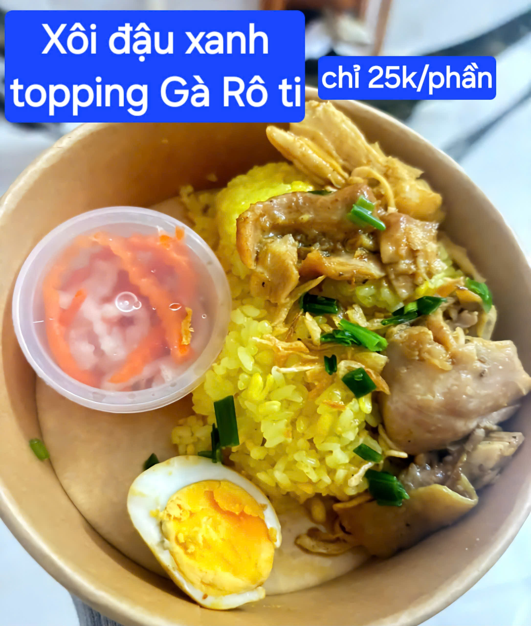 Xôi đậu xanh gà Roti